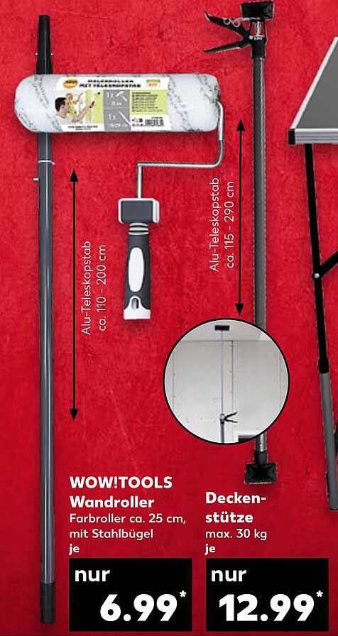 WOW!TOOLS Wandroller und Deckenstütze