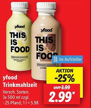 yfood Trinkmahlzeit - Verschiedene Sorten, 500 ml
