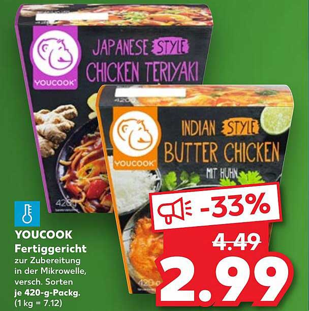 YOUCOOK Fertiggericht - Indian Style Butter Chicken und Japanese Style Chicken Teriyaki