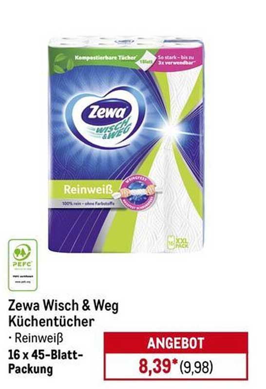 Zewa Wisch & Weg Küchentücher - Reinweiß