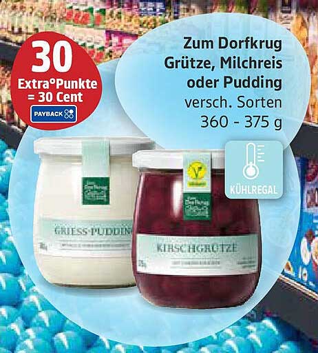 Zum Dorfkrug Grütze, Milchreis oder Pudding, verschiedene Sorten, 360 - 375 g