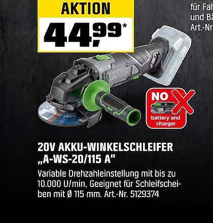 20V AKKU-WINKELSCHLEIFER „A-WS-20/115 A“