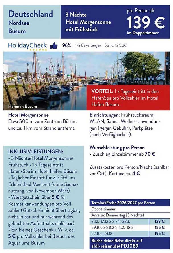 3 Nächte Hotel Morgensonne mit Frühstück
