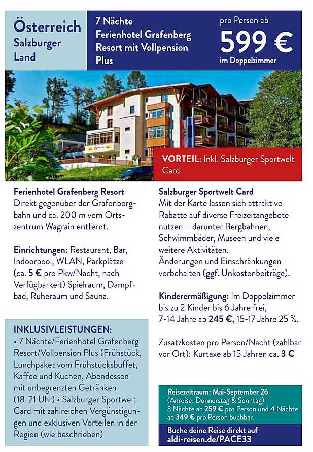 7 Nächte Ferienhotel Grafenberg Resort mit Vollpension Plus