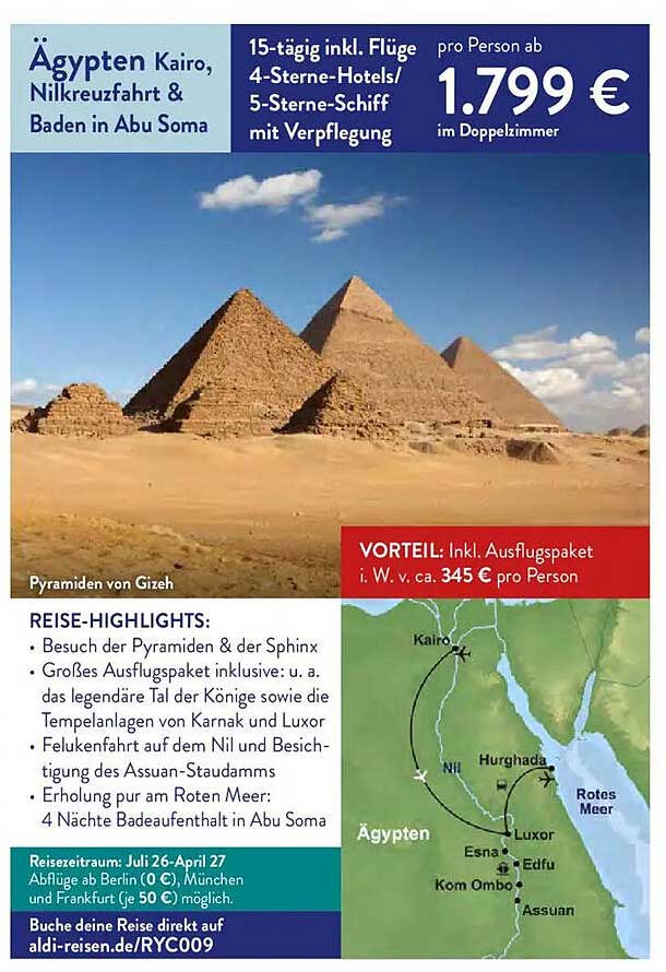 Ägypten Kairo, Nilkreuzfahrt & Baden in Abu Soma