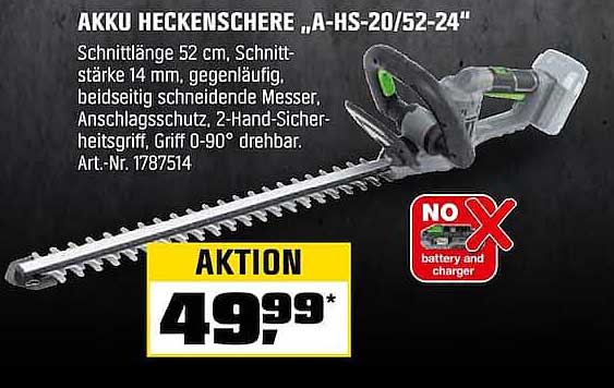 AKKU HECKENSCHERE „A-HS-20/52-24“