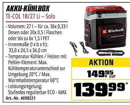 AKKU-KÜHLBOX TE-COL 18/27 Li – Solo