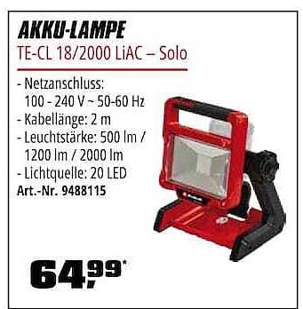 AKKU-LAMPE TE-CL 18/2000 LiAC – Solo