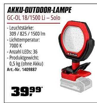 AKKU-OUTDOOR-LAMPE GC-OL 18/1500 Li - Solo