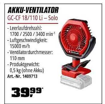 AKKU-VENTILATOR GC-CF 18/110 Li - Solo