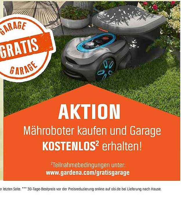 AKTION Mähroboter kaufen und Garage KOSTENLOS² erhalten!