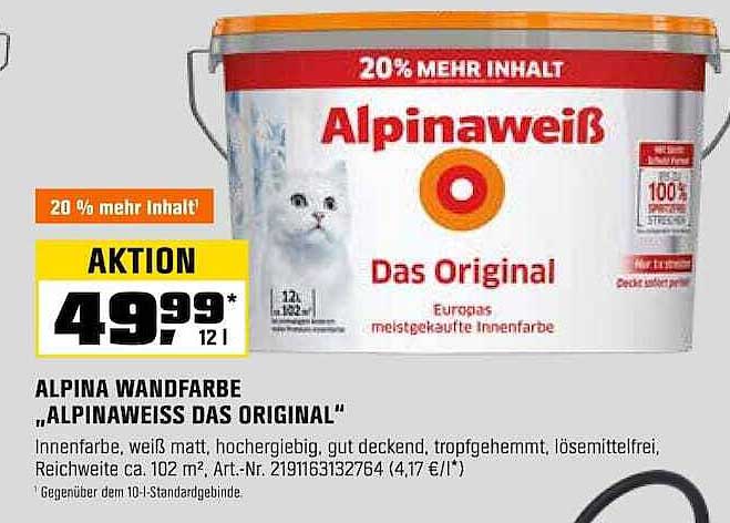 ALPINA WANDFARBE „ALPINAEIß DAS ORIGINAL“