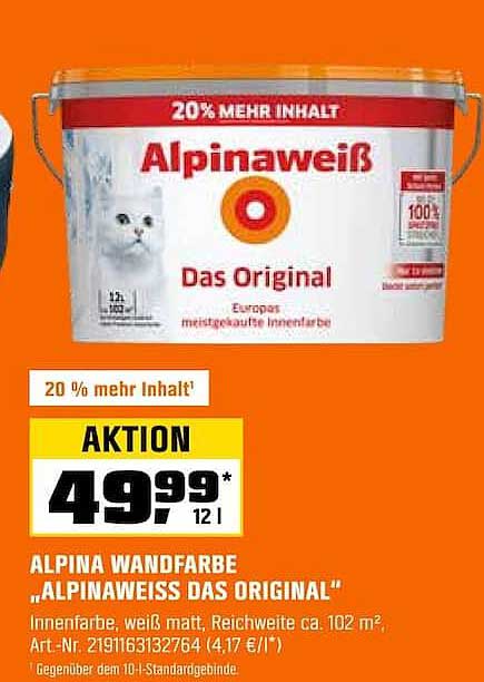ALPINA WANDFARBE „ALPINAWEIß DAS ORIGINAL“