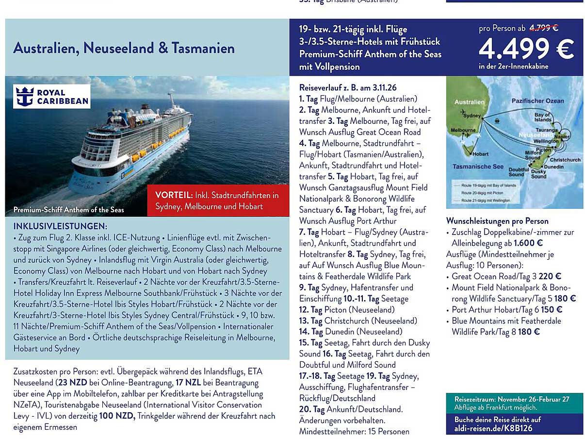 Australien, Neuseeland & Tasmanien