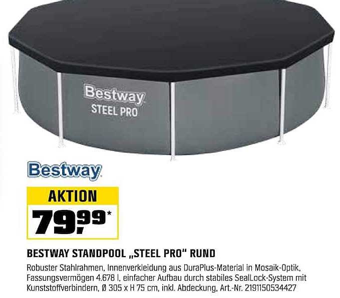 BESTWAY STANDPOOL „STEEL PRO“ RUND