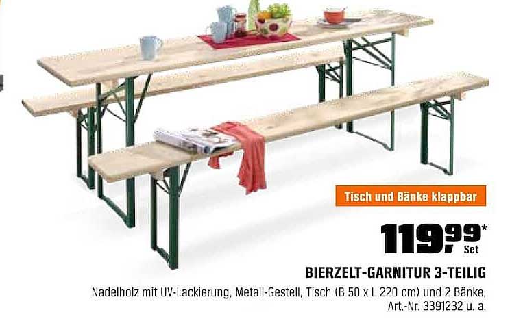 BIERZELT-GARNITUR 3-TEILIG
