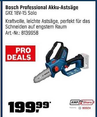 Bosch Professional Akku-Astsäge GKE 18V-15 Solo