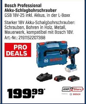 Bosch Professional Akku-Schlagbohrschrauber GSB 18V-25 inkl. Akkus, in der L-Boxx