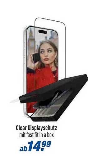 Clear Displayschutz mit fast fit in a box