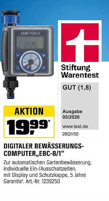 DIGITALER BEWÄSSERUNGS-COMPUTER „EBC-8/1“