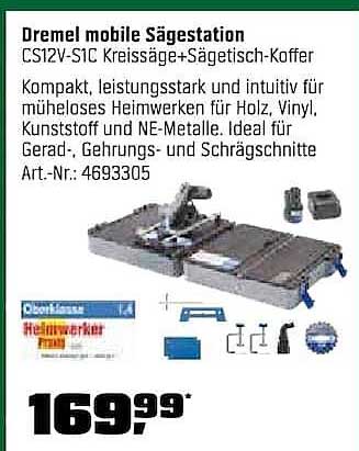 Dremel mobile Sägestation CS12V-S1C Kreissäge+Sägestich-Koffer