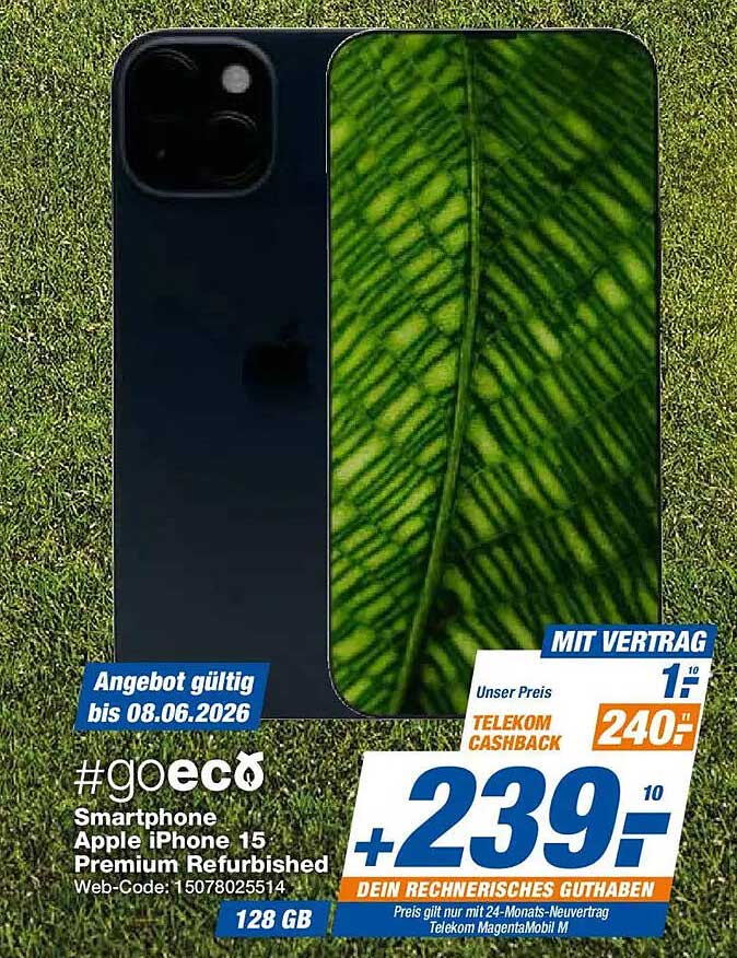 #goeco Smartphone Apple iPhone 15 Premium Refurbished