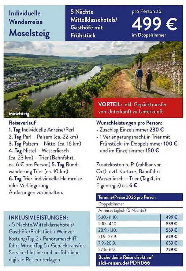 Individuelle Wanderreise Moselsteig