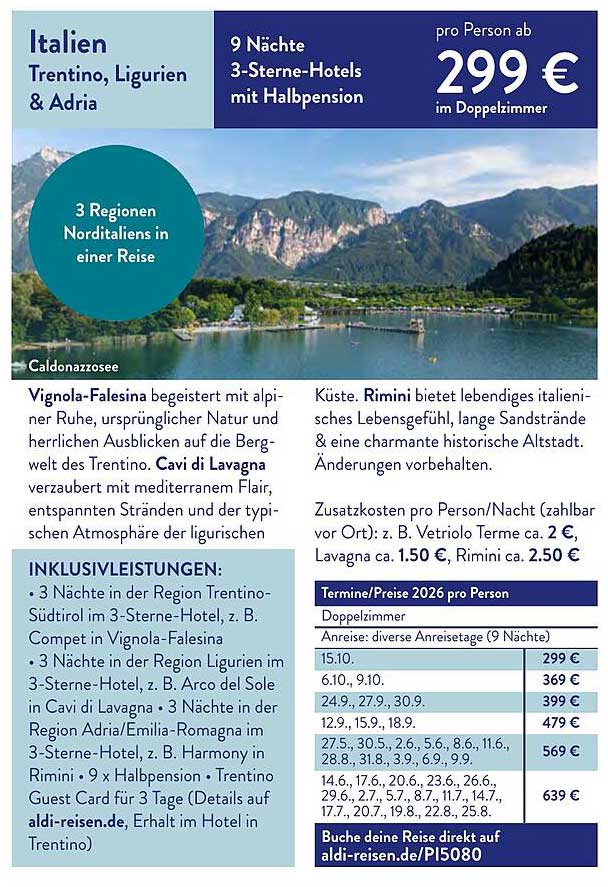 Italien Trentino, Ligurien & Adria