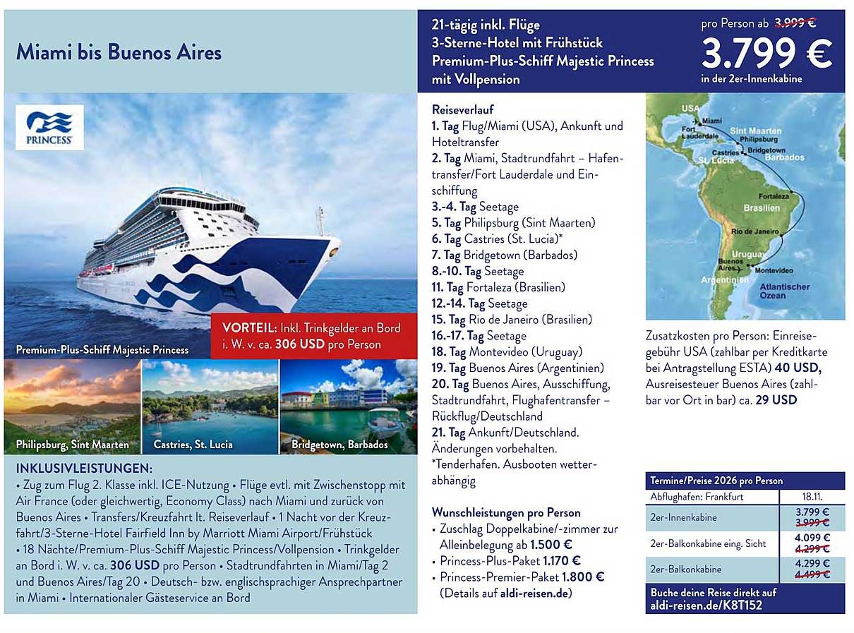 Miami bis Buenos Aires
