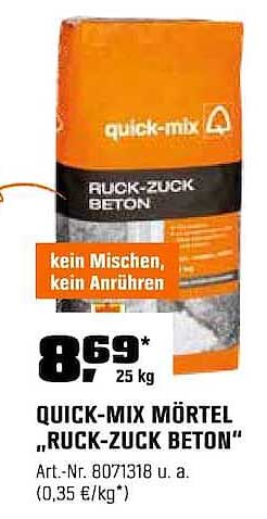 QUICK-MIX MÖRTEL "RUCK-ZUCK BETON"
