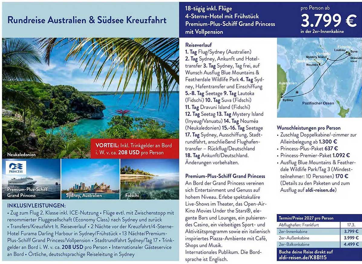 Rundreise Australien & Südsee Kreuzfahrt