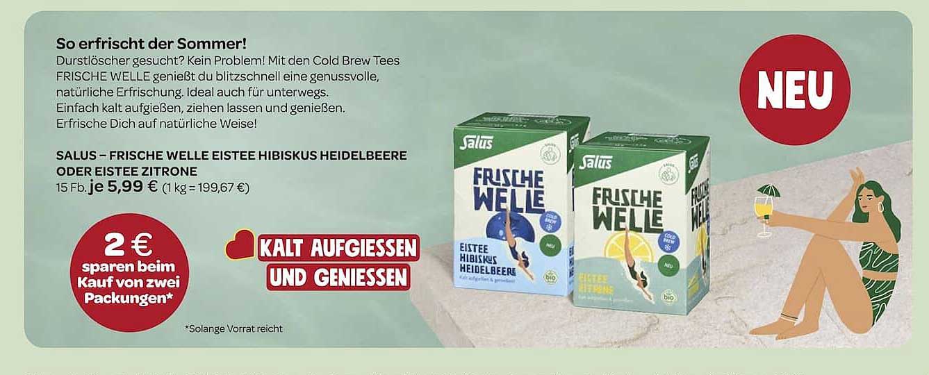 SALUS – FRISCHE WELLE EISTEE HIBISKUS HEIDELBEERE ODER EISTEE ZITRONE