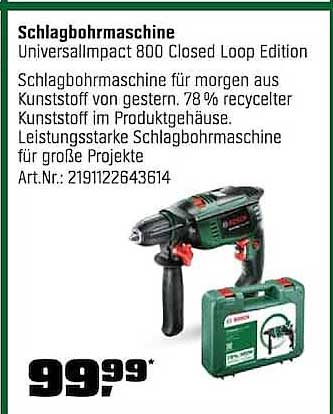 Schlagbohrmaschine UniversalImpact 800 Closed Loop Edition
