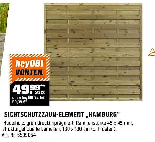SICHTSCHUTZZAUN-ELEMENT „HAMBURG“