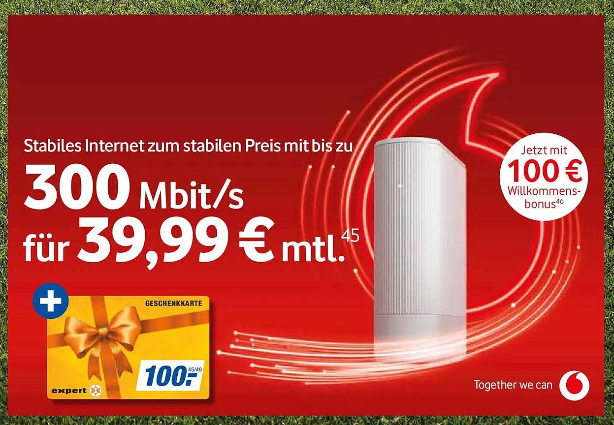 Stabiles Internet zum stabilen Preis mit bis zu 300 Mbit/s für 39,99 € mtl.