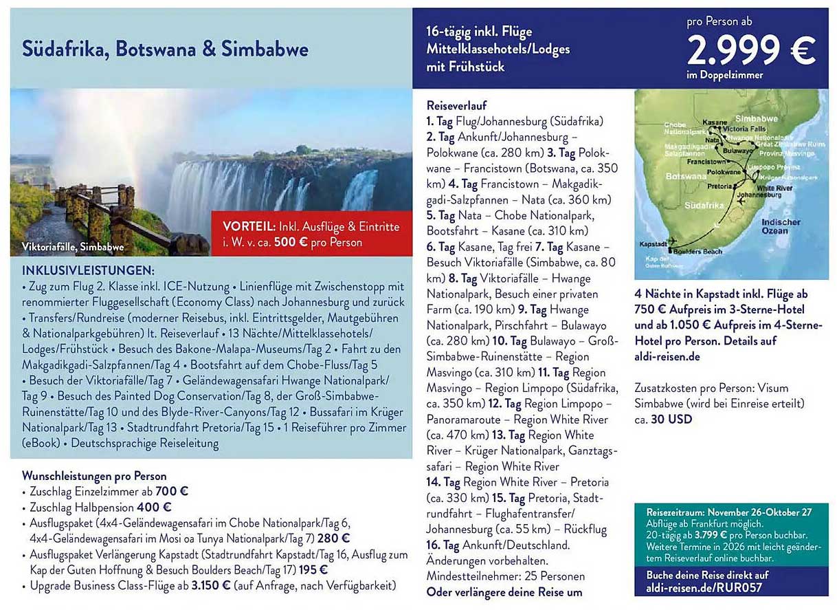 Südafrika, Botswana & Simbabwe