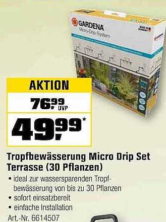 Tropfbewässerung Micro Drip Set Terrasse (30 Pflanzen)