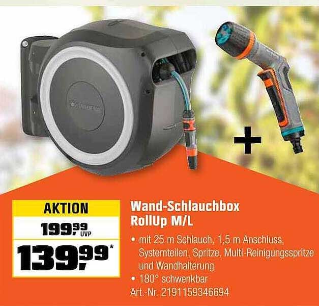 Wand-Schlauuchbox RollUp M/L