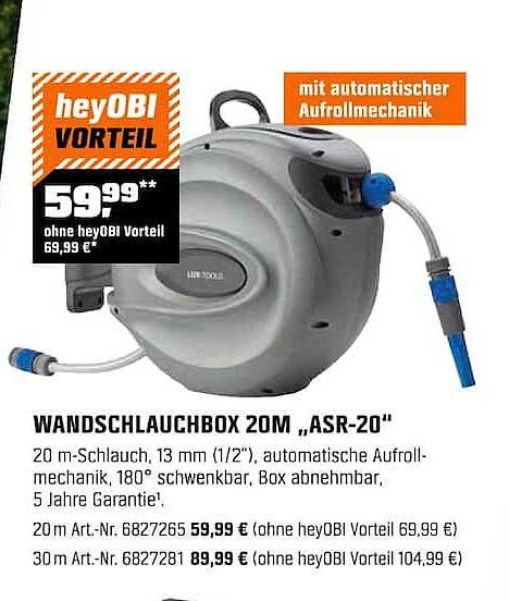 WANDSCHLAUCHBOX 20M „ASR-20“