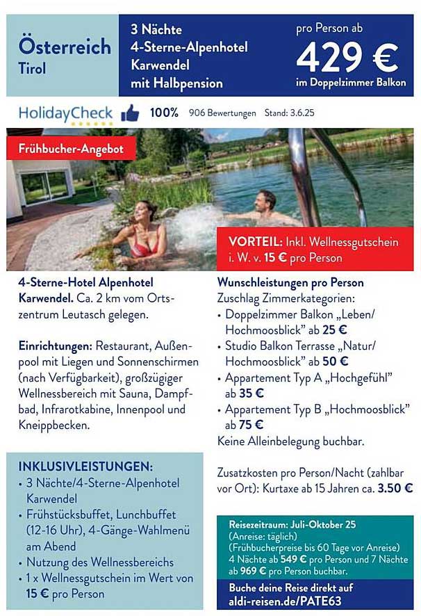 3 Nächte im 4-Sterne-Alpenhotel Karwendel mit Halbpension