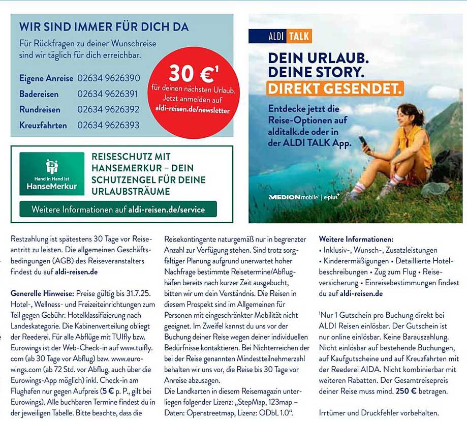 30 € Gutschein für deine nächste Reise