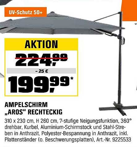 AMPELSCHIRM "AROS" RECHTECKIG