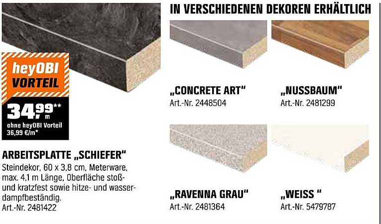 ARBEITSPLATTE „SCHIEFER“
