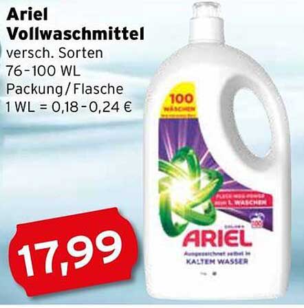 Ariel Vollwaschmittel versch. Sorten 76-100 WL