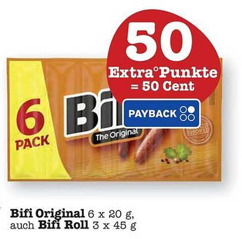 Bifi Original 6 x 20 g oder Bifi Roll 3 x 45 g