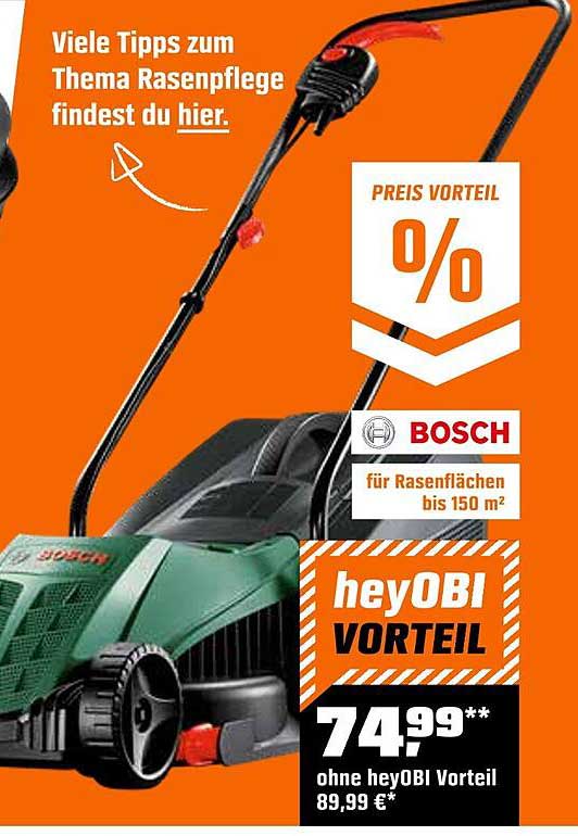 Bosch Rasenmäher für Rasenflächen bis 150 m²