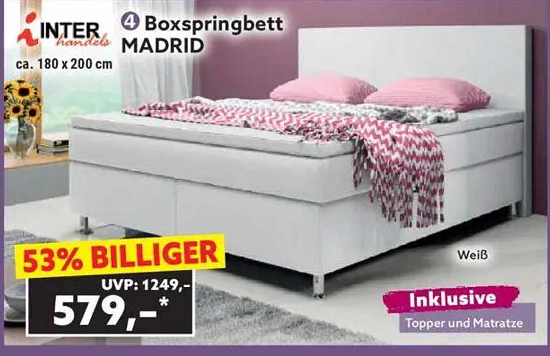 Boxspringbett MADRID von INTER handels, ca. 180 x 200 cm