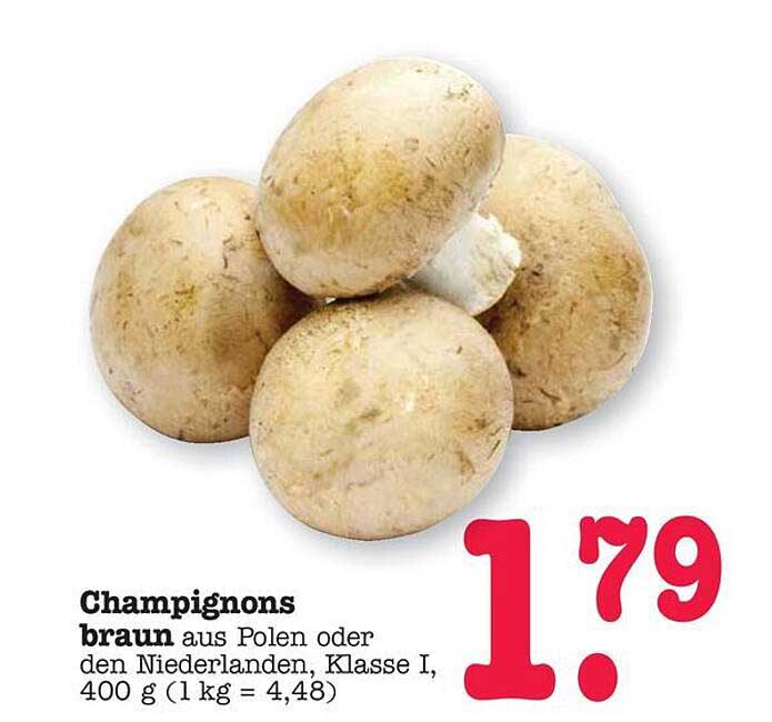 Champignons braun aus Polen oder den Niederlanden, 400 g (1 kg = 4,48)