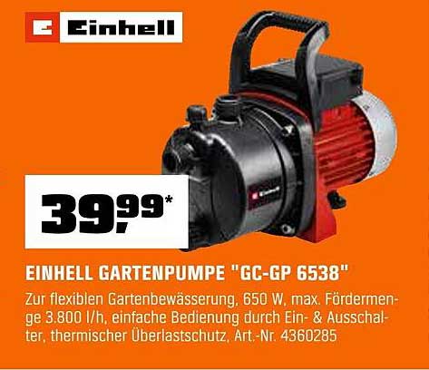 EINHELL GARTENPUMPE 'GC-GP 6538'