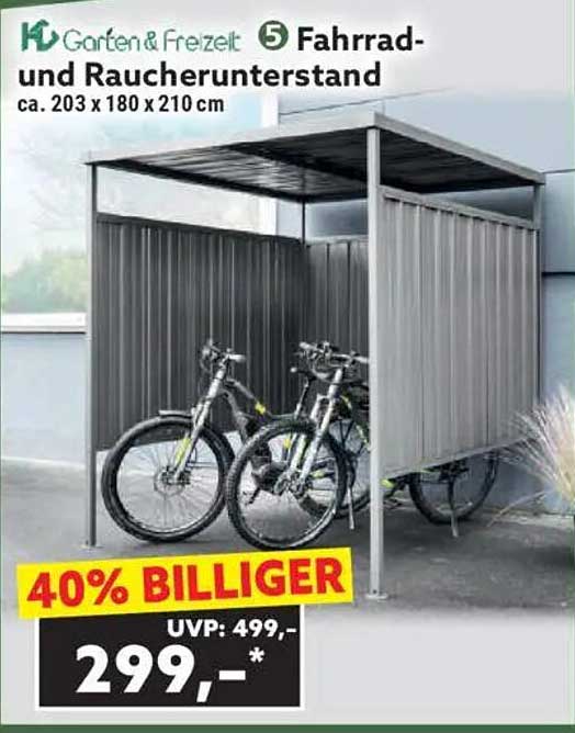 Fahrrad- und Raucherunterstand ca. 203 x 180 x 210 cm